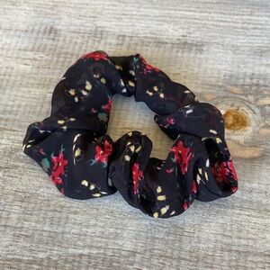 NWOT Anthropologie Floral Black Scrunchie